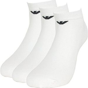 Emporio Armani 3-pack sokken voor heren, Kleur: wit, Small-Medium