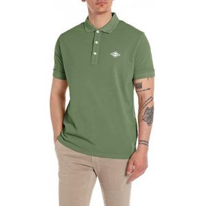 Replay Poloshirt voor heren, korte mouwen, regular fit, 830 Combat Green, XXL