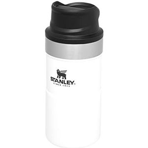 Stanley Trigger Action-reismok 0.25L / 8.5OZ Polar, Lekvrij, Beker voor koffie, thee en water, BPA-vrij, Roestvrijstalen reisbeker past onder de meeste koffiezetapparaten, vaatwasmachinebestendig