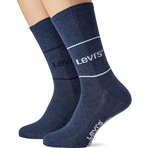 LEVIS Unisex Adult Logo Sport Short Sock, Denim, 39-42 (2-pack)