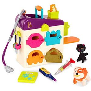 B. toys by Battat BX1229C1Z – B. Pet Vet – dierenartskoffer met doktersaccessoires en knuffeldieren voor kinderen vanaf 2 jaar (8 delen),veelkleurig