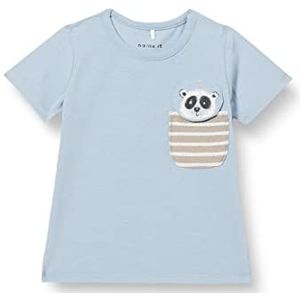 Bestseller A/S Baby-jongens NBMJUDAS SS Top Box T-shirt, Dusty Blue, 56, Dusty Blue, 56 cm