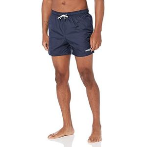 HUGO Mens Small Logo Quick Dry Swim Trunks, Basic Navy, Medium US