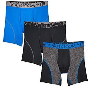 Fruit of the Loom Ademende boxershorts voor heren, vochtafvoerend ondergoed, multipacks in verschillende kleuren, Regular Leg - Performance Stretch - 3 Pack - Assorti, XL