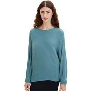 TOM TAILOR Dames Shirt met lange mouwen en ronde hals 1034204, 13222 - Pastel Teal, XXS