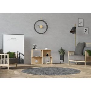 Hanah Home Moderne eiken zijtafel, 70 cm x 50 cm x 20 cm, 100% melamine gecoat deeltjesbord, 18 mm dik, wandmonteerbaar met extra opslag en planken