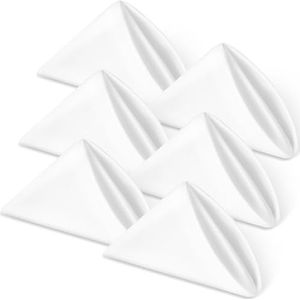 AiQInu Stoffen servetten van katoen, 6 stuks, afmetingen 40 x 40 cm, effen, intens wit, herbruikbare servetten voor thuis, restaurants en feesten