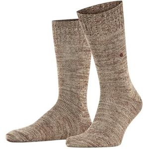 Burlington - Knitting Hill - Heren Sokken - Bruin Caramel - Wol Katoen Gedessineerd