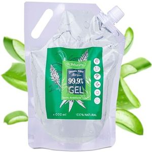 Aloë Vera-gel van verse bladeren - Uniek op de markt - Ecologisch geteeld in Andalusië - 100% natuurlijke eigenschappen voor huid en haar - 1000 ml 1L