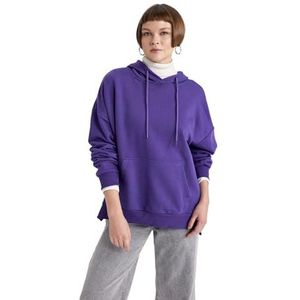 DeFacto Damestrui - modieuze hoodie sweatshirt en capuchon voor dames - keuze aan hoodies, lila, L