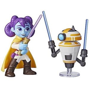 Hasbro Star-Wars Duel met pop-up laserzwaard, Lys Solay actiefiguur en trainingsdroïde, 10 cm groot Star Wars speelgoed voor jongens en meisjes