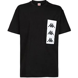 Kappa Ewan 222 Band 10 T-shirt, zwart/wit/zwart, standaard voor heren