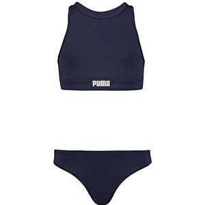 PUMA Bikini met racerback voor meisjes, Donkerblauw, 128 cm