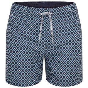 RIPT Essentials Jongenszwemshort Quick Dry UV 50 Zonbescherming Peach Finish Zwemshort Trunks, Lichtblauwe Diamond-print, 11-12 Jaren