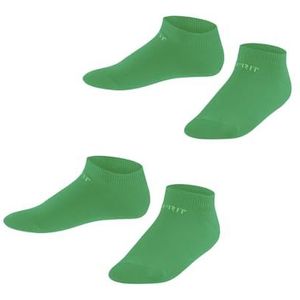 ESPRIT Uniseks-kind Korte Sokken Foot Logo 2-Pack K SN Katoen Kort Eenkleurig Multipack 2 Paar, Groen (Apple 7200), 31-34