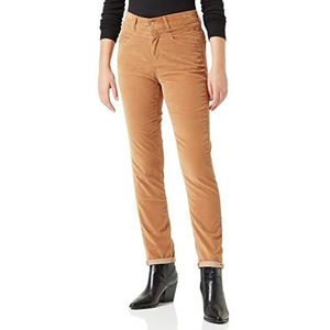 BOSS Dames Fran STR MR C 1.0 Regular-fit jeans in katoen-mix fluweel, Medium Beige260, 54