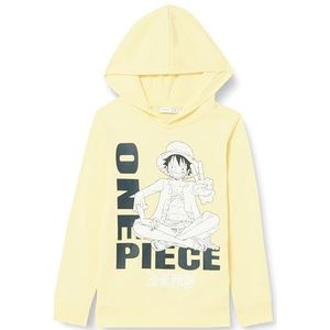 NAME IT Nkmnalle Onepiece Sweat Wh Bru Noos Vde capuchontrui voor jongens, geel, 134/140 cm