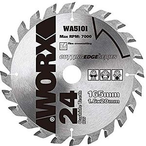 WORX WA5101 EXACTRACK 165mm TCT Hout Snijmes, Zilver