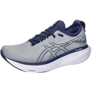 ASICS Nimbus 25 Hardloopschoenen voor heren, fluorescerend groen, Sheet Rock Indigo Blue, 45 EU