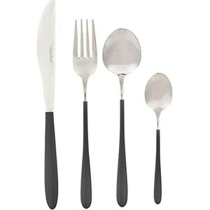 Salter BW11071EU7 Cosmos Collection 16-Piece Stainless Steel Cutlery Set, Tableware Service For 4 People, Includes Knife/Fork/Dessert Spoon/Teaspoon, Modern Design, Grey/Silver