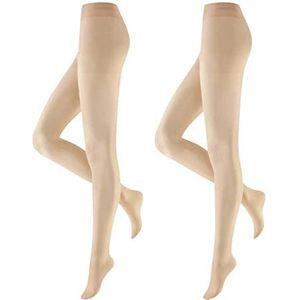 Hudson Lilly Put Damessokken, mat, fijne sokken, 2 stuks, Beige (Caramel 0024), 36/40