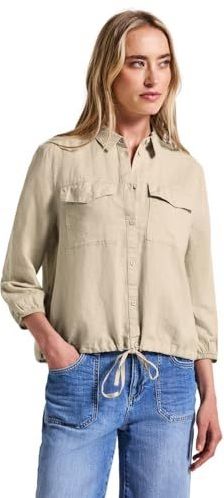 Street One - A345741 - Damesblouse - Kustbeige - Gemengd Linnen