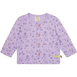 loud + proud Meisjes van mousseline jersey met opdruk, van biologisch katoen, GOTS-gecertificeerd jack, lila (lilac), 98-104