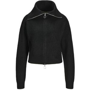 Jack & Jones JXGILLY Diverse High Neck Cardigan Knit, Zwart/Detail:/Moonbeam Neck Piping, L
