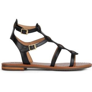 Geox - D Sozy S - Sandalen - Zwart - Leer/Synthetisch - Plat