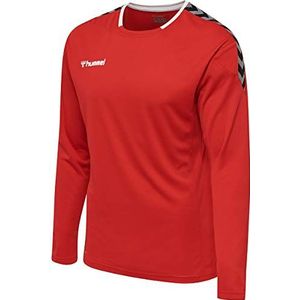 Hummel HMLAuthentiek POLY JERSEY L/S shirt voor heren, echt rood, 3XL