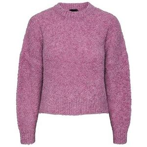Bestseller A/S PCNATHERINE LS ronde hals Knit BC, Radiant Orchid/Patroon: melange, XS