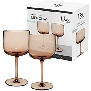 like. by Villeroy & Boch & � Like Clay wijnbeker set 2dlg gekleurd glas bruin 85 x 17 cm