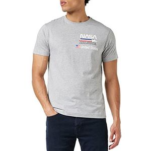Nasa Vliegtuig Aeronautics T-shirt voor heren, Grijs (Grijs Grijs), M