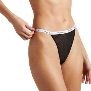 Pepe Jeans Dames Dot 3P bikini stijl ondergoed, zwart (zwart), L (Pack van 3), Zwart (zwart), L