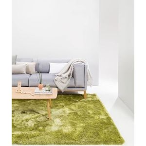 benuta Shaggy hoogpolig tapijt Whisper groen 120x170 cm | Langpolig tapijt voor slaapkamer en woonkamer