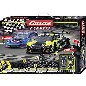 Carrera GO!!! GT Super Challenge racebaanset, racebanen en gelicentieerde slotcars, tot 2 spelers, voor jongens en meisjes vanaf 6 jaar en volwassenen