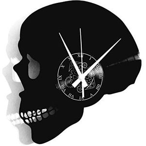 Instant Karma Clocks wandklok van vinyl punk metaal doodskop skull morte, vintage, handgemaakt