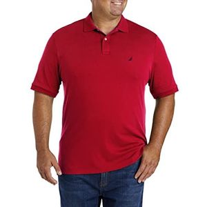 NAUTICA Men's Big and Tall Classic Fit Short Sleeve Solid Soft Cotton Polo Shirt, red, 6X