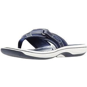 Clarks Breeze Sea Teenslippers voor dames, 10,11,12,5,6,7,8,9 M Volwassenen, Navy Synthetisch, 36 EU