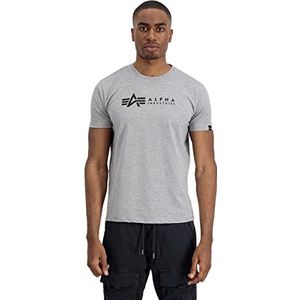 Alpha Industries Alpha Label T 2 Pack Heren T-shirt Grey.Heat/Rep.Blue