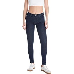 Replay New Luz Skinny Fit Jeans voor dames, 007, donkerblauw, 25W x 30L