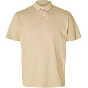 SELETED HOMME Slhleroy Ss Polo Noos Poloshirt voor heren, Antiek brons/detail: twist egret, S