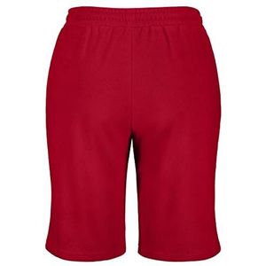 Ulla Popken Damesshorts, smalle pijpen, elastische band, zachte badstof broek, rood, 62/Grote Maten