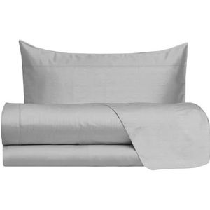 hermet Beddengoedset voor eenpersoonsbed, 100% katoen, voor eenpersoonsbed, patroon in linnenlook, bedlaken + hoeslaken + kussensloop