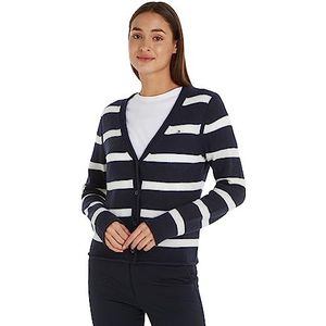 Tommy Hilfiger Vesten voor dames, Bretonse Stp/Woestijnhemel/Ecru, XXS