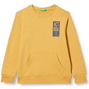 United Colors of Benetton Sweatshirt met ronde hals, lange mouwen, voor kinderen en jongens, gele mosterd 0p6, 170