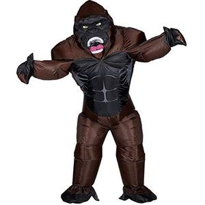 Gorilla Opblaasbaar oversized kostuum met masker, 4 x AA-batterijen niet inbegrepen, één maat past de meeste volwassenen