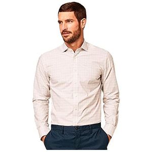 Hackett London Men's TAN Ecru Melange CHK Button Down Shirt, XS