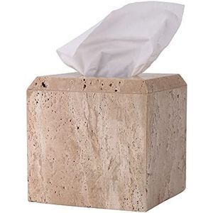 WORHE Tissue Box Houder van echt natuurlijk marmer, duurzaam, vierkant, voor badkamer, woonkamer, slaapkamer, kaptafel, keuken, minimalistisch, kantoor, woondecoratie