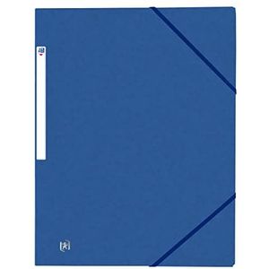 OXFORD 50 stuks mappen, 3 kleppen, top bestand + A4, met elastiek, envelop voor kaarten, blauw